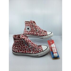 Converse All Star Unisex Mens 5 Womens 7 Red White High Tops Graphic Streetwear